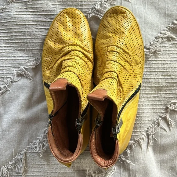 Ethan valdes genuine leather cruise shoes booties yellow boots - Picture 4 of 7